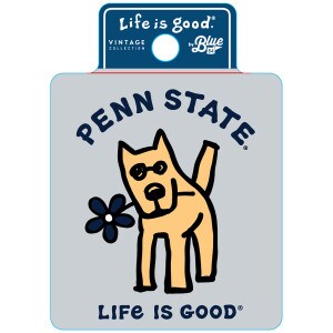 Life is Good decal Penn State dog with daisy
